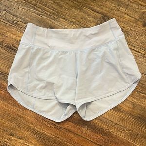 Lululemon Speed Up shorts. Size 4 tall. Pale blue.